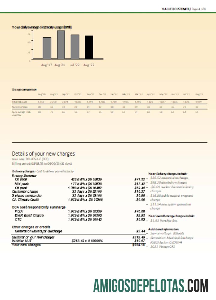 Projeto de lei de serviços públicos EDISON do sul da Califórnia, página 4, SCR amostra